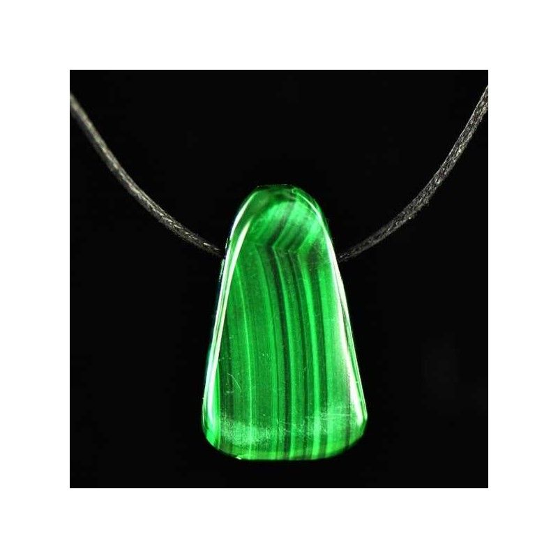 Collier Pendentif Malachite Verte Pendentifs Pierres Roul Es