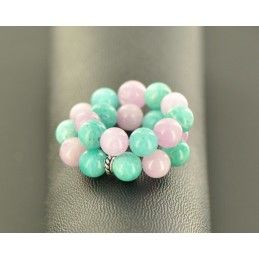 bracelet en quartz rose et amazonite - bijoux de paix et d-amour